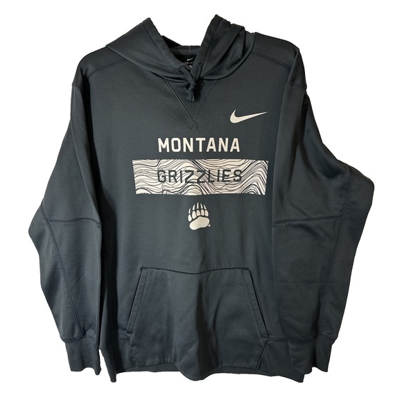 Nike Montana Grizzlies Hoodie Men's Large Gray Dri-Fit Long Sleeve Pullover - Picture 1 of 9